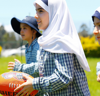 "Girls with football"